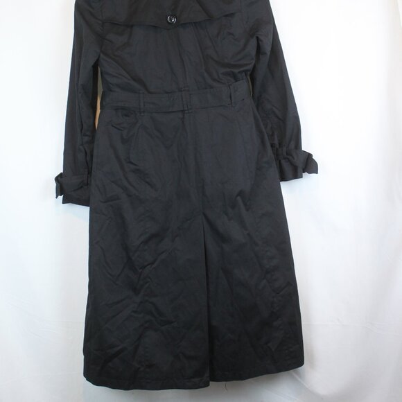 London Fog Heritage PS Black Long Trench Coat with Hood - Picture 5 of 16
